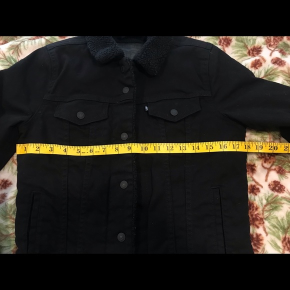 😍Levi’s Black Wool Lined Denim Jacket - Picture 4 of 6